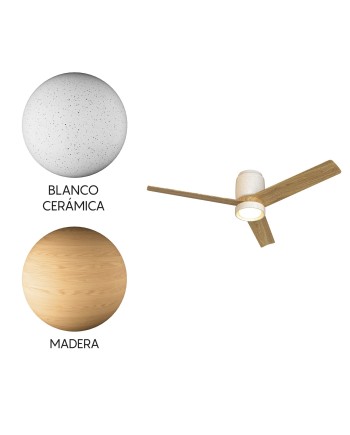 CERAMICA M * PLAFÓN / VENTILADOR - CERÁMICA BLANCA + MADERA